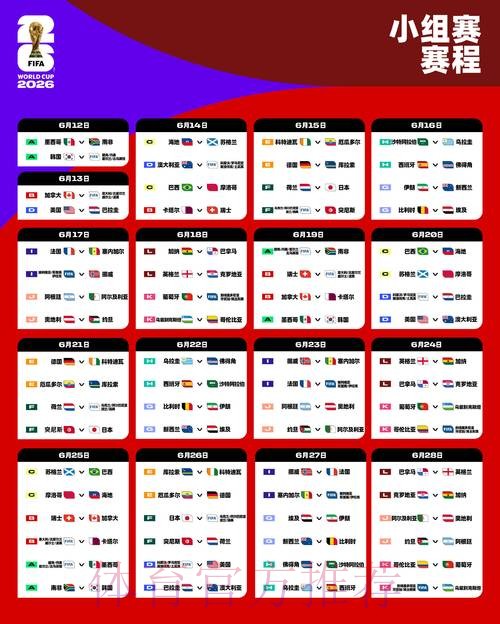 世界杯小组赛赛程最新 世界杯小组赛赛程最新